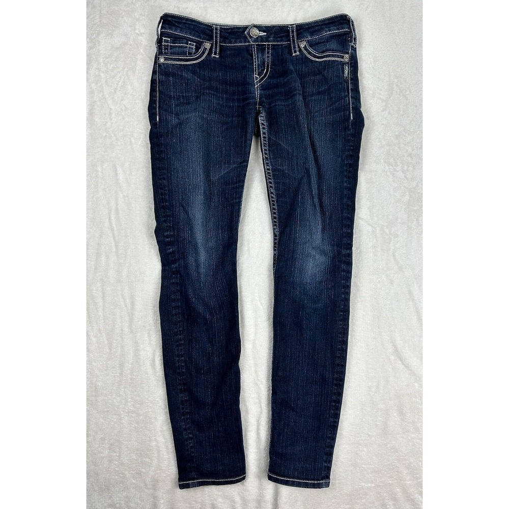 Womens Silver Jeans Camden Skinny Stretch Denim Dark Wash Blue Womens 31 X 33L